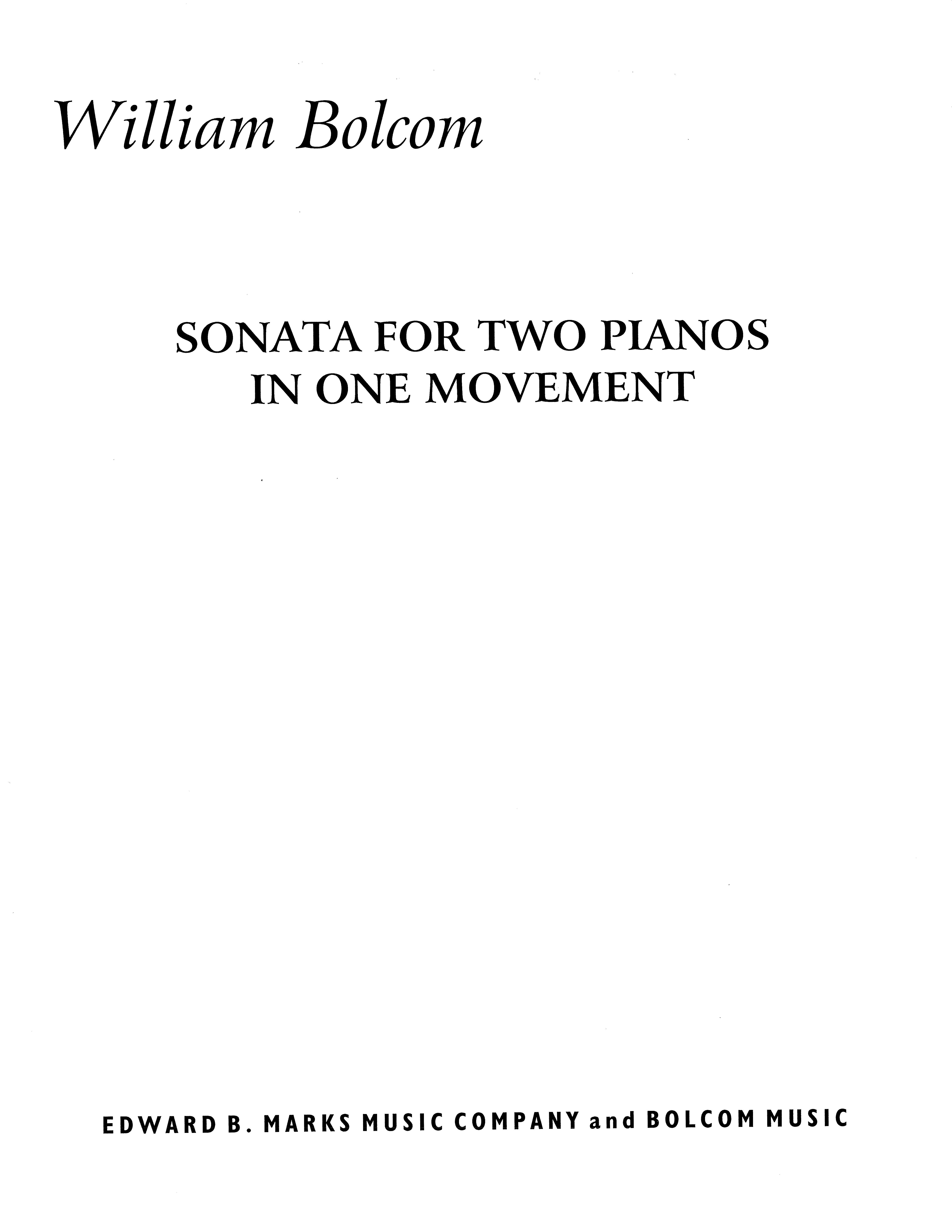 Sonata for Two Pianos for Piano duet
